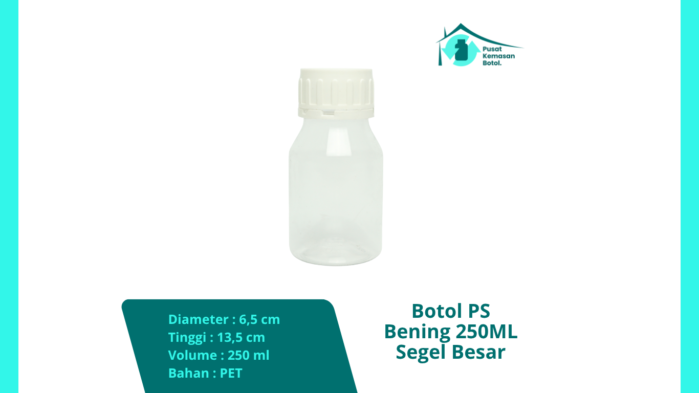Botol PS Bening 250 ml Segel Besar